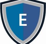 A graphic of a blue and silver shield with the letter E in white in the centre.
