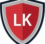 A graphic of a red and silver shield with the letters L and K in white in the centre.